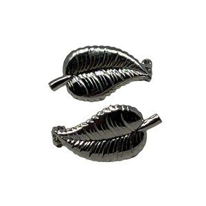 Leaf Scatter Brooches Lot of Two‎ Silver Tone Feathers Vintage Pin